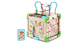 Touch & learn wooden activity cube