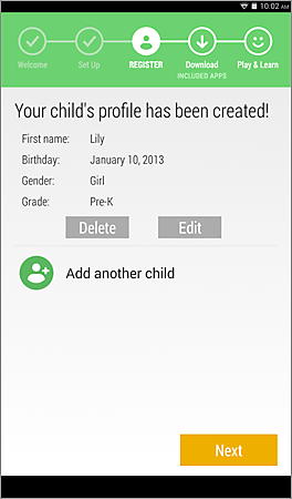 Child Profile Next