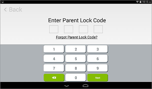 Parent Lock Code