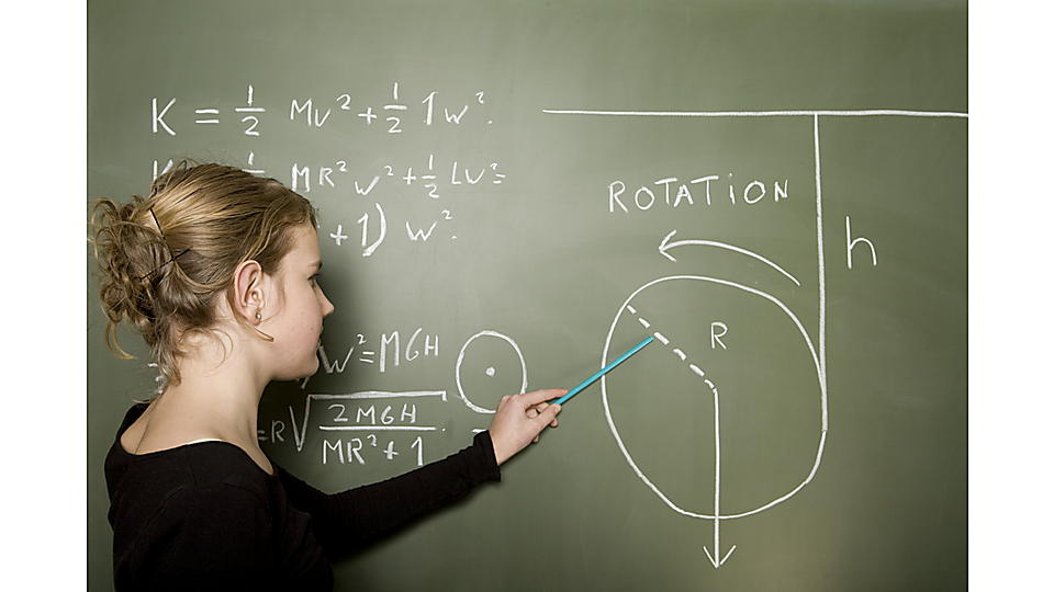 Rotation math problem on a chalkboard