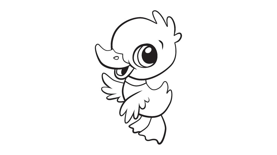 Download Baby duck coloring printable