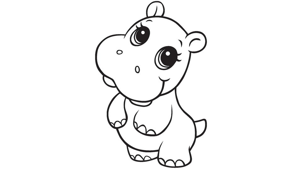 Baby Hippo Coloring Coloring Pages