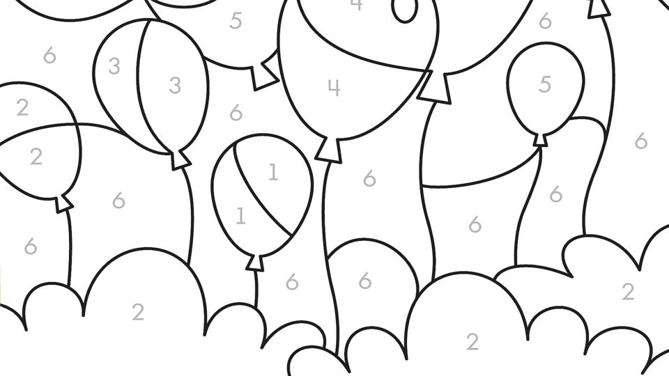 Color-by-number balloons