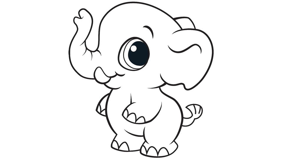 cartoon elephant coloring pages