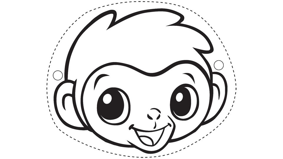 monkey face coloring page