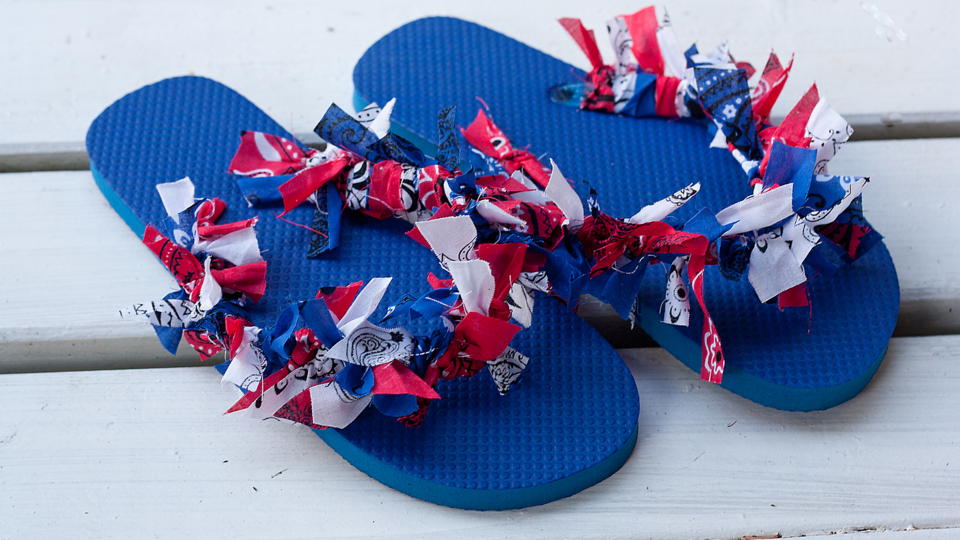 Red, white and blue flip flop fun