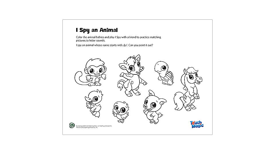 Touch Magic I Spy An Animal Coloring Page