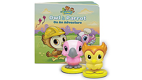 LEARNING FRIENDS OWL & PARROT FIGURE SET WITH BOARD BOOK