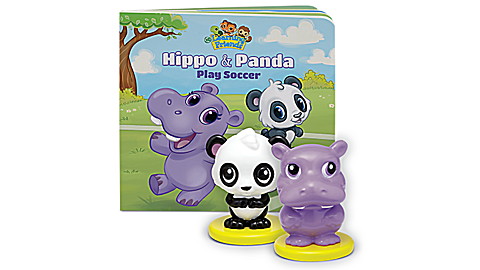 Learning Friends Hippo & Panda Figure Set with Board Book